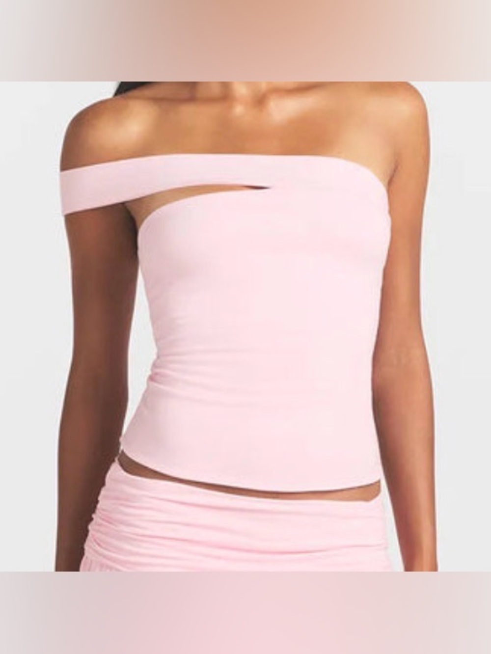💗 SKIMS Cotton Jersey Asymmetrical Top | Cherry Blossom | S | NWT 🏷️
